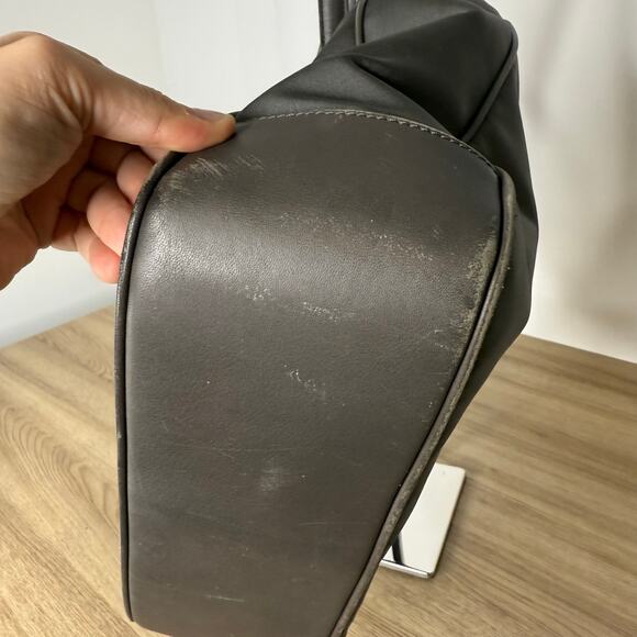 Coach Vintage Plain Gray and Brown Shoulder Bag Medium - Picture 7 of 11